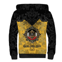 Personalized German Empire Sherpa Hoodie Imperial Black Eagle With Baroque Patterns - Wonder Print Shop