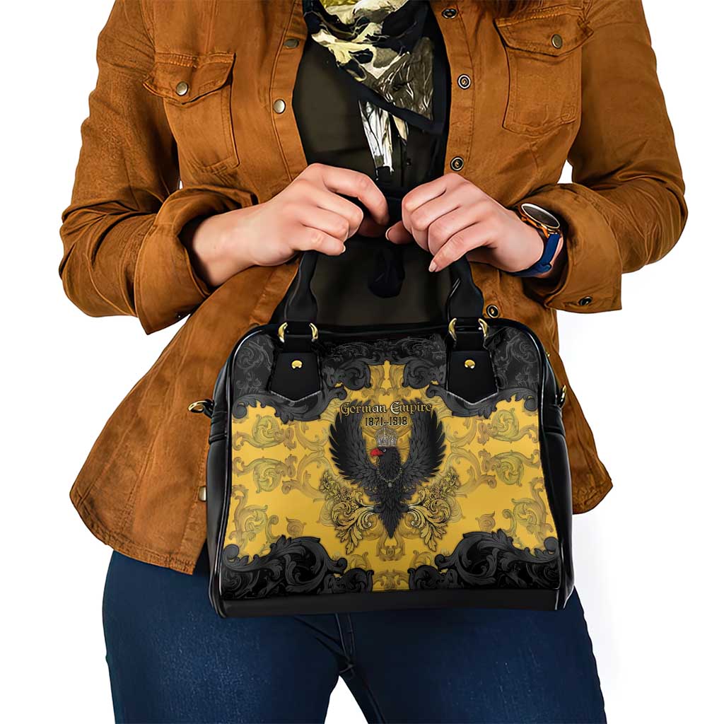 German Empire Shoulder Handbag Imperial Black Eagle With Baroque Patterns - Wonder Print Shop