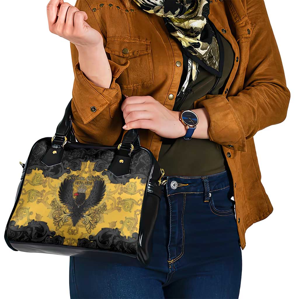 German Empire Shoulder Handbag Imperial Black Eagle With Baroque Patterns - Wonder Print Shop