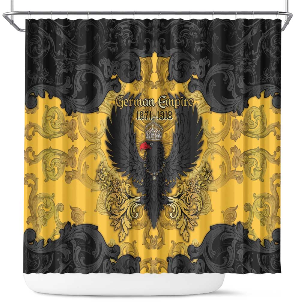 German Empire Shower Curtain Imperial Black Eagle With Baroque Patterns - Wonder Print Shop