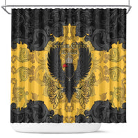 German Empire Shower Curtain Imperial Black Eagle With Baroque Patterns - Wonder Print Shop