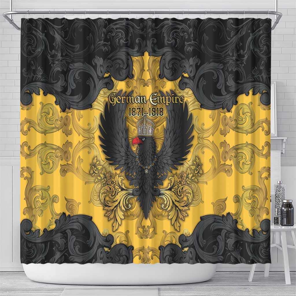 German Empire Shower Curtain Imperial Black Eagle With Baroque Patterns - Wonder Print Shop