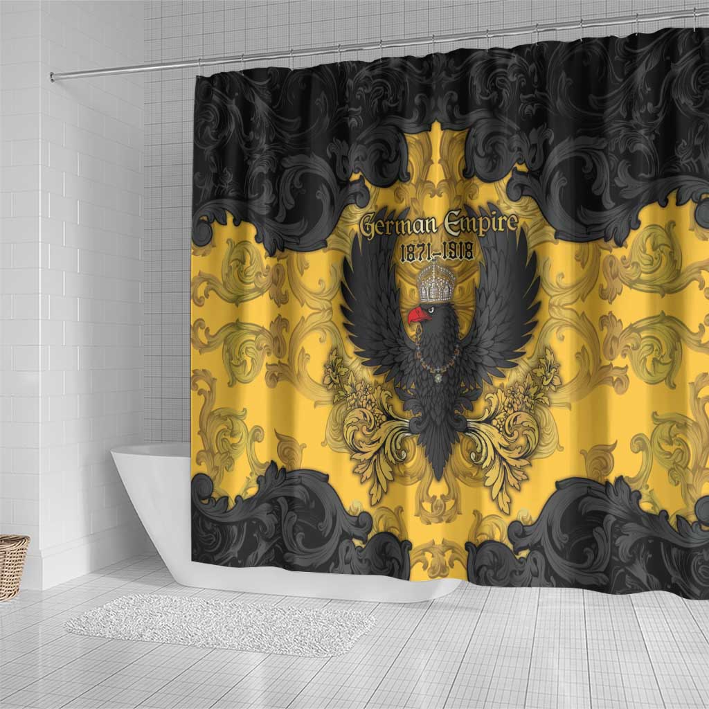 German Empire Shower Curtain Imperial Black Eagle With Baroque Patterns - Wonder Print Shop