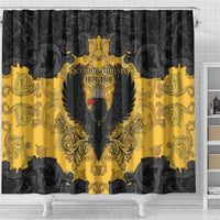 German Empire Shower Curtain Imperial Black Eagle With Baroque Patterns - Wonder Print Shop