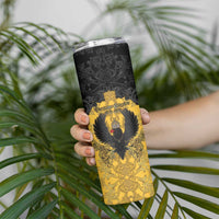 Personalized German Empire Skinny Tumbler Imperial Black Eagle With Baroque Patterns - Wonder Print Shop