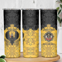 Personalized German Empire Skinny Tumbler Imperial Black Eagle With Baroque Patterns - Wonder Print Shop