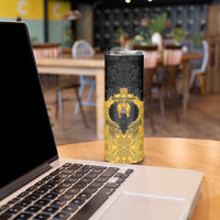 Personalized German Empire Skinny Tumbler Imperial Black Eagle With Baroque Patterns - Wonder Print Shop