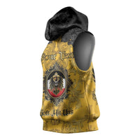 Personalized German Empire Sleeveless Hoodie Imperial Black Eagle With Baroque Patterns - Wonder Print Shop