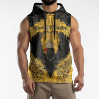 Personalized German Empire Sleeveless Hoodie Imperial Black Eagle With Baroque Patterns - Wonder Print Shop