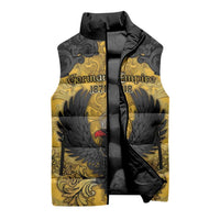 Personalized German Empire Sleeveless Puffer Jacket Imperial Black Eagle With Baroque Patterns - Wonder Print Shop