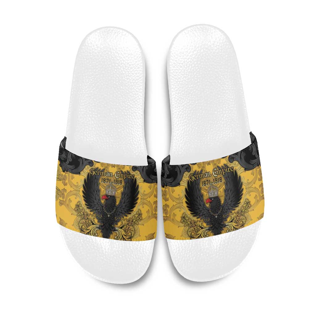German Empire Slide Sandals Imperial Black Eagle With Baroque Patterns - Wonder Print Shop