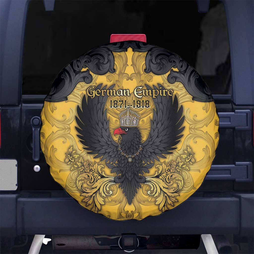 German Empire Spare Tire Cover Imperial Black Eagle With Baroque Patterns - Wonder Print Shop