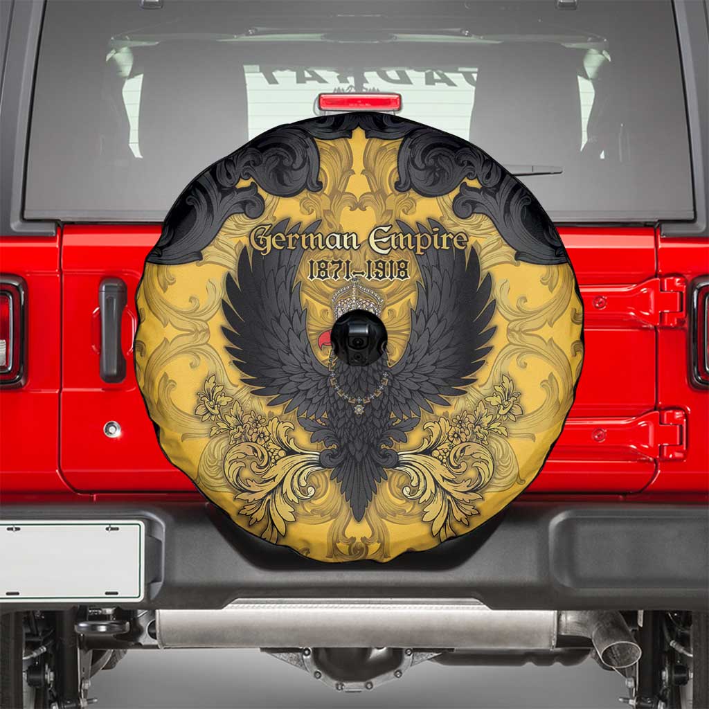 German Empire Spare Tire Cover Imperial Black Eagle With Baroque Patterns - Wonder Print Shop