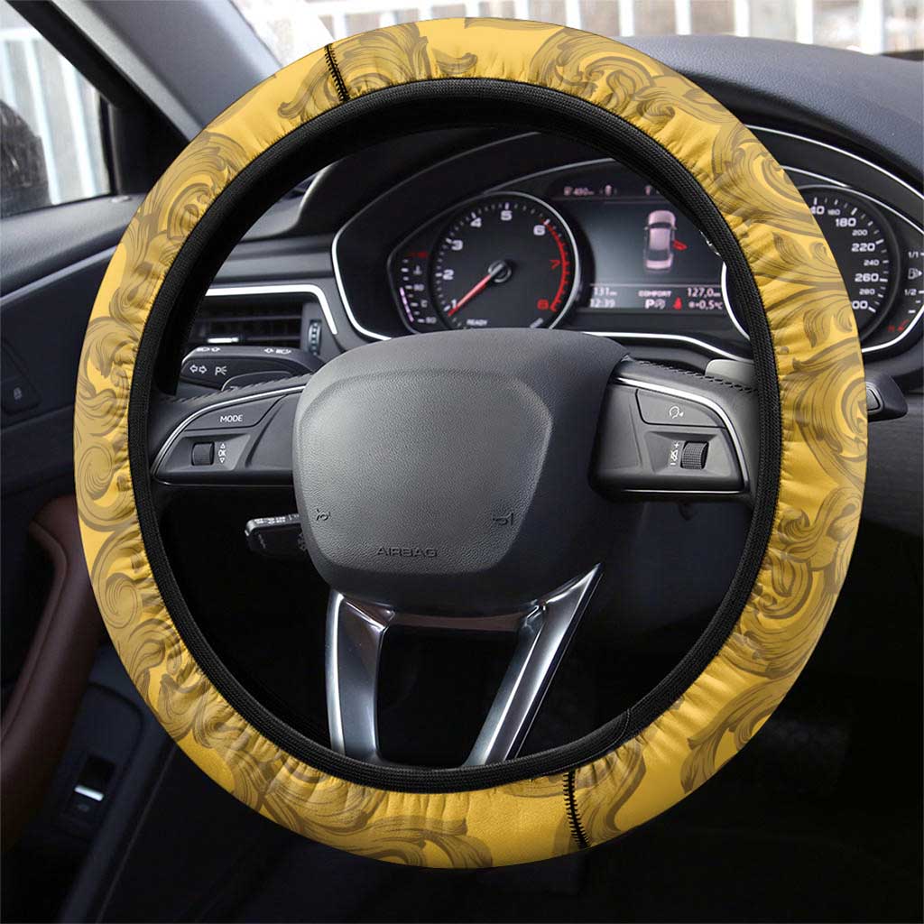 German Empire Steering Wheel Cover Imperial Black Eagle With Baroque Patterns - Wonder Print Shop