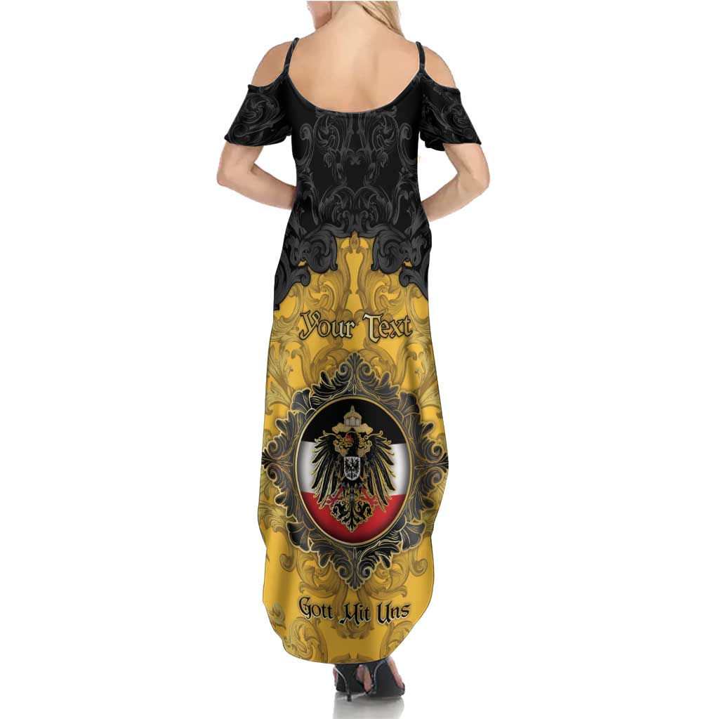 Personalized German Empire Summer Maxi Dress Imperial Black Eagle With Baroque Patterns - Wonder Print Shop