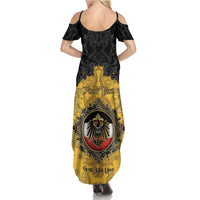 Personalized German Empire Summer Maxi Dress Imperial Black Eagle With Baroque Patterns - Wonder Print Shop