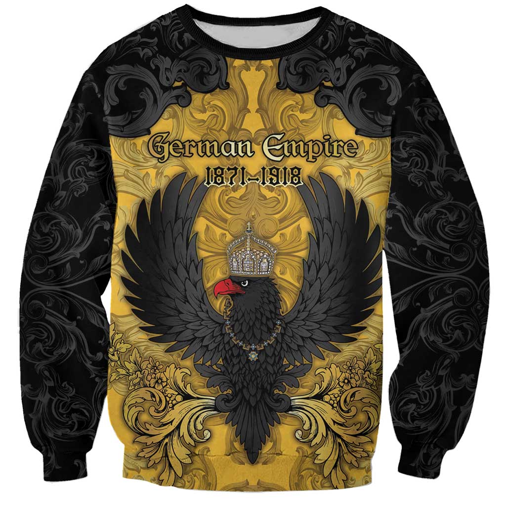 Personalized German Empire Sweatshirt Imperial Black Eagle With Baroque Patterns - Wonder Print Shop