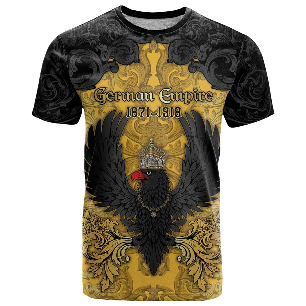 Personalized German Empire T Shirt Imperial Black Eagle With Baroque Patterns - Wonder Print Shop