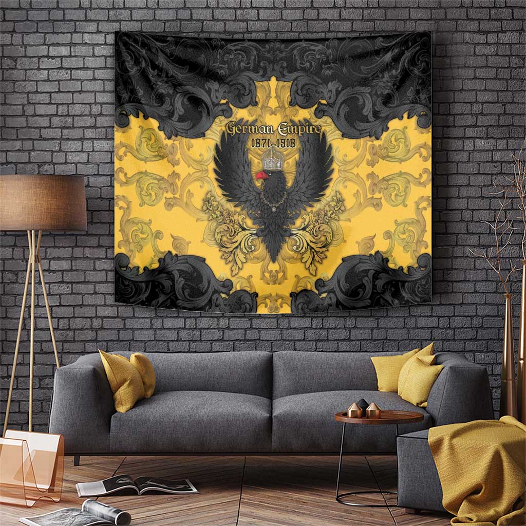 German Empire Tapestry Imperial Black Eagle With Baroque Patterns - Wonder Print Shop