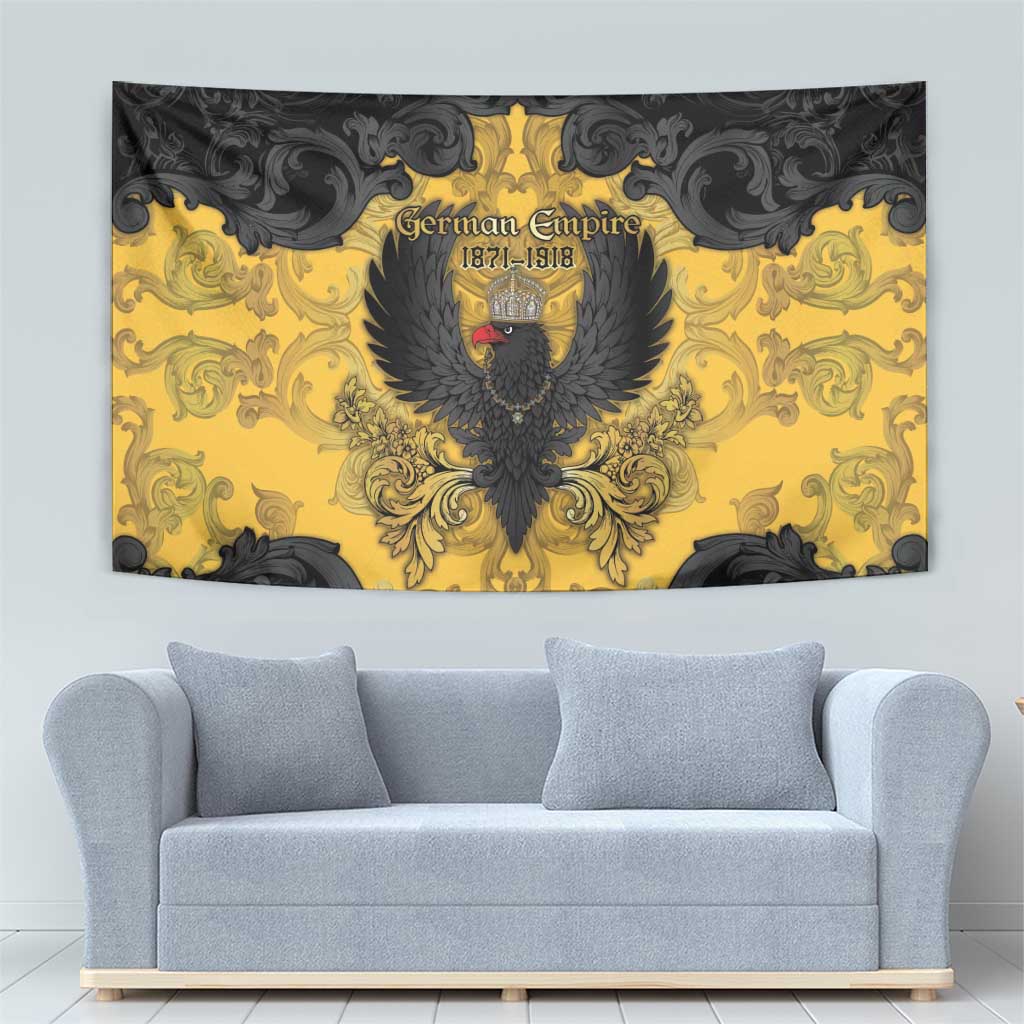 German Empire Tapestry Imperial Black Eagle With Baroque Patterns - Wonder Print Shop