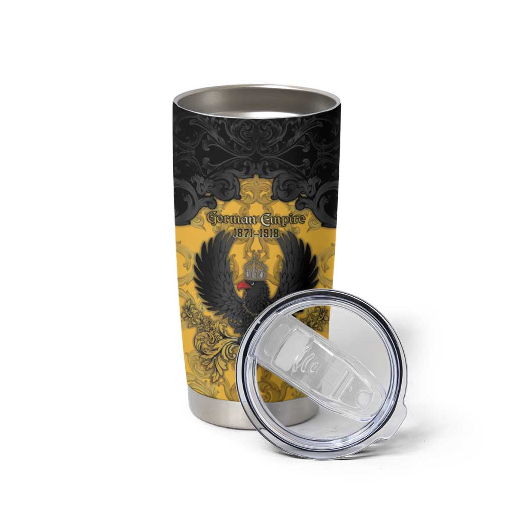 Personalized German Empire Tumbler Cup Imperial Black Eagle With Baroque Patterns - Wonder Print Shop