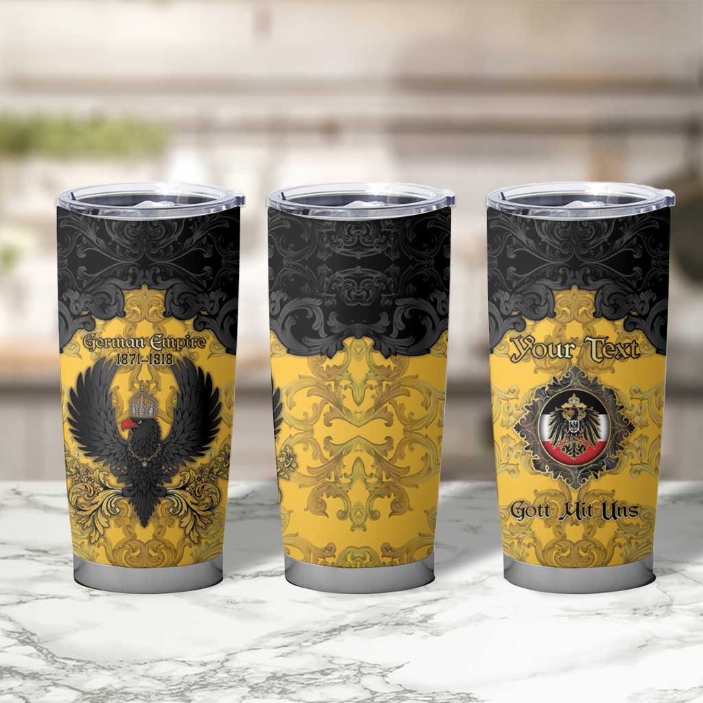Personalized German Empire Tumbler Cup Imperial Black Eagle With Baroque Patterns - Wonder Print Shop