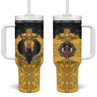 Personalized German Empire Tumbler With Handle Imperial Black Eagle With Baroque Patterns - Wonder Print Shop