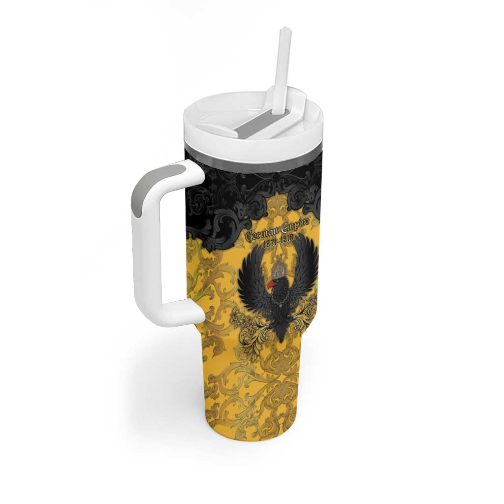 Personalized German Empire Tumbler With Handle Imperial Black Eagle With Baroque Patterns - Wonder Print Shop