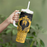 Personalized German Empire Tumbler With Handle Imperial Black Eagle With Baroque Patterns - Wonder Print Shop