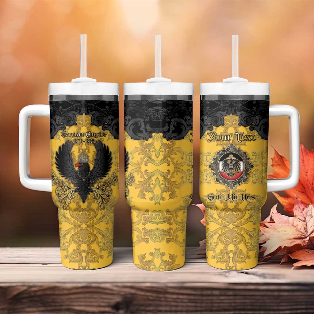 Personalized German Empire Tumbler With Handle Imperial Black Eagle With Baroque Patterns - Wonder Print Shop