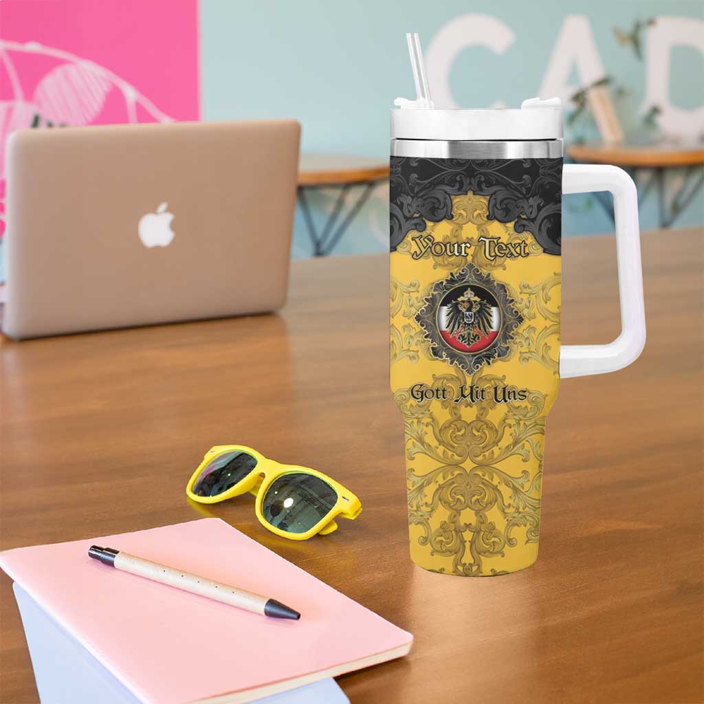 Personalized German Empire Tumbler With Handle Imperial Black Eagle With Baroque Patterns - Wonder Print Shop
