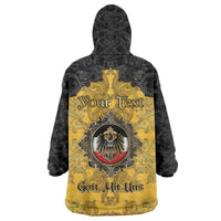 Personalized German Empire Wearable Blanket Hoodie Imperial Black Eagle With Baroque Patterns - Wonder Print Shop