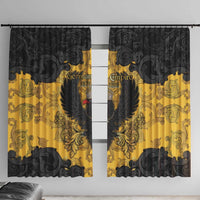 German Empire Window Curtain Imperial Black Eagle With Baroque Patterns - Wonder Print Shop