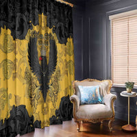 German Empire Window Curtain Imperial Black Eagle With Baroque Patterns - Wonder Print Shop