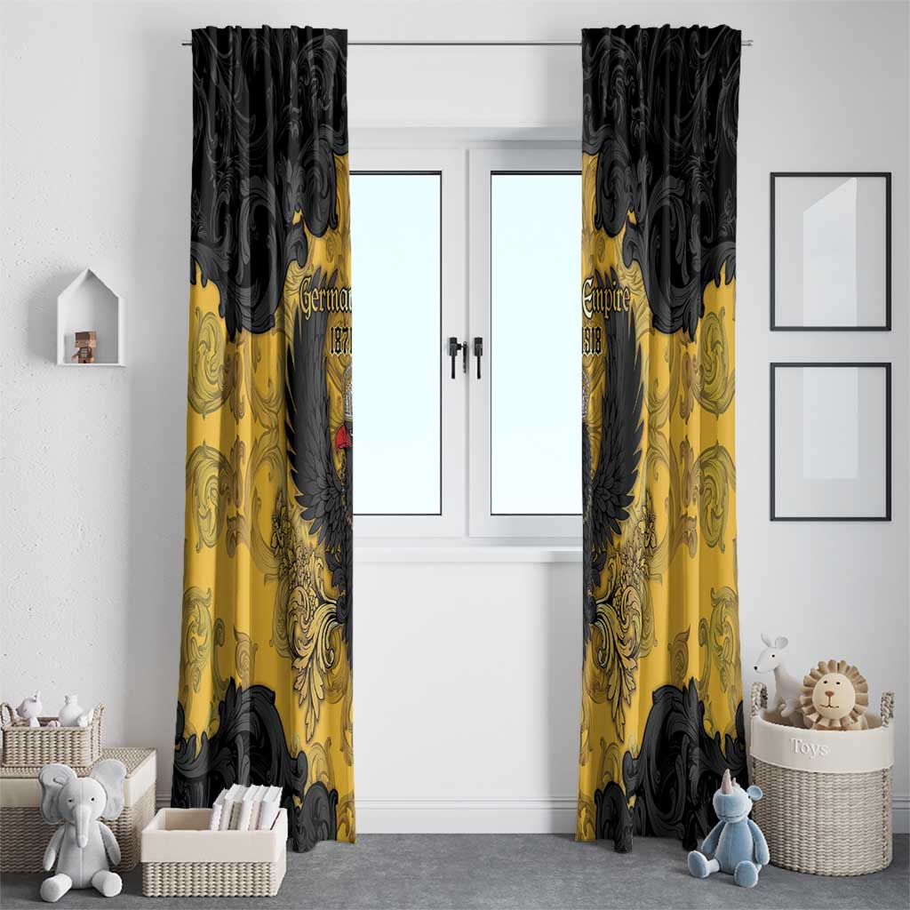 German Empire Window Curtain Imperial Black Eagle With Baroque Patterns - Wonder Print Shop