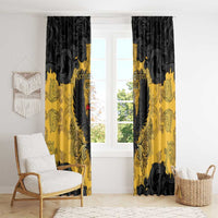 German Empire Window Curtain Imperial Black Eagle With Baroque Patterns - Wonder Print Shop