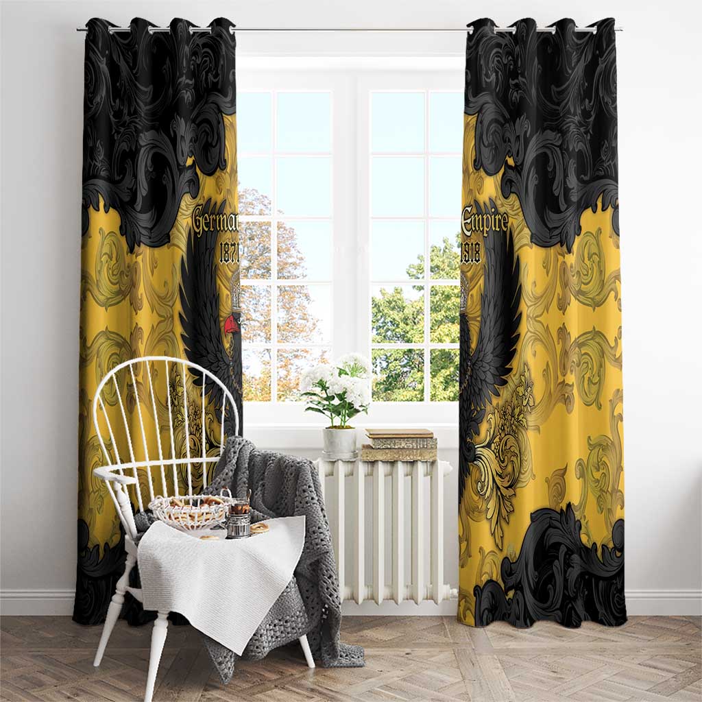 German Empire Window Curtain Imperial Black Eagle With Baroque Patterns - Wonder Print Shop