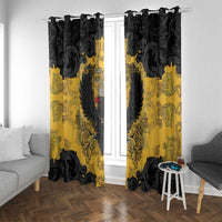 German Empire Window Curtain Imperial Black Eagle With Baroque Patterns - Wonder Print Shop