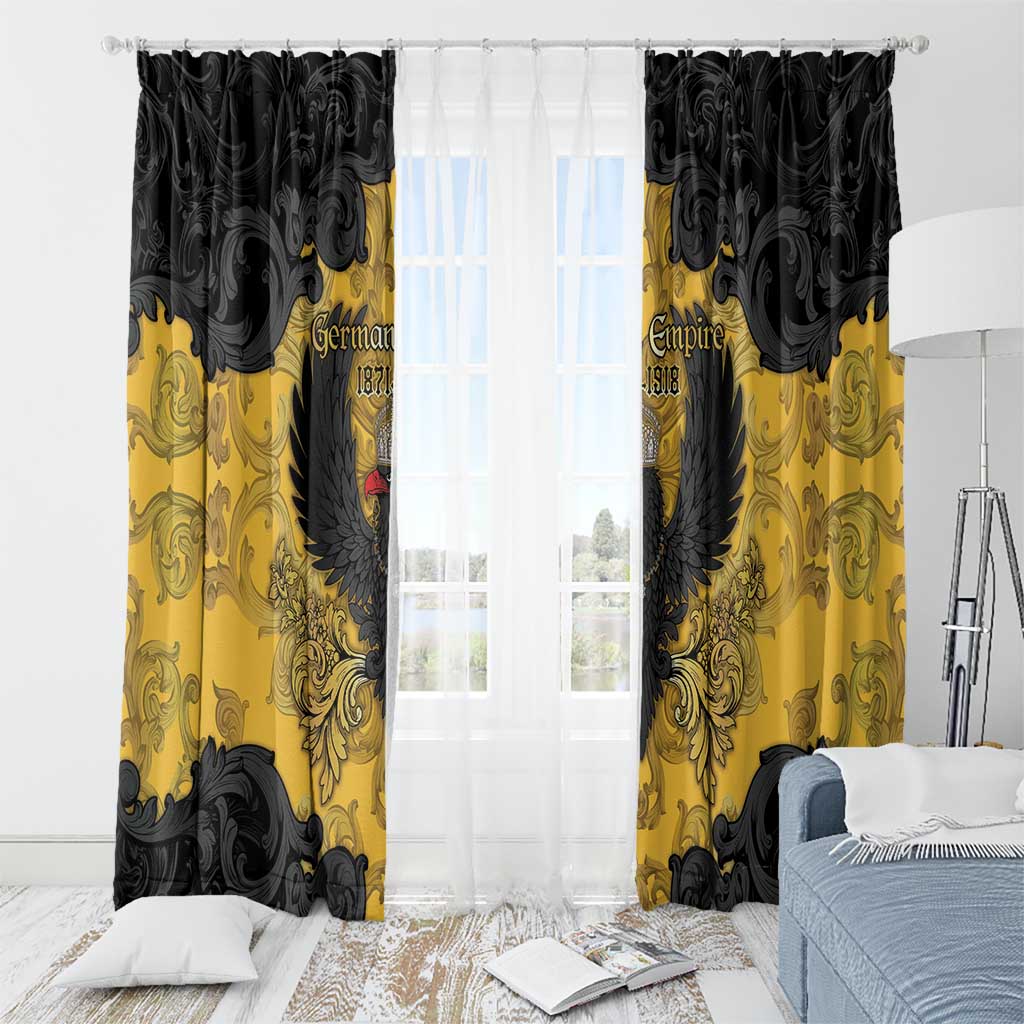German Empire Window Curtain Imperial Black Eagle With Baroque Patterns - Wonder Print Shop