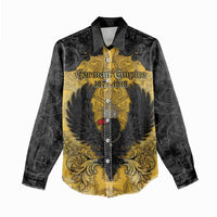 Personalized German Empire Women Casual Shirt Imperial Black Eagle With Baroque Patterns - Wonder Print Shop