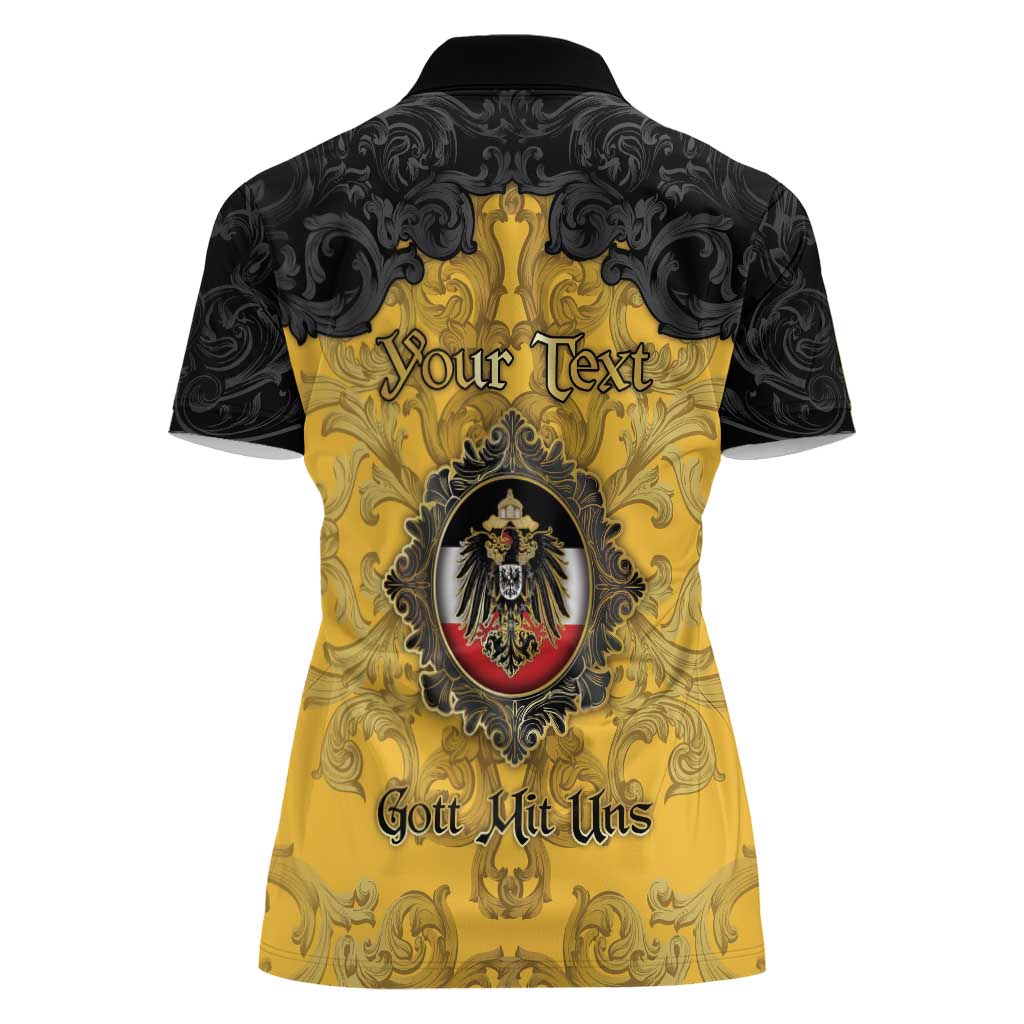 Personalized German Empire Women Polo Shirt Imperial Black Eagle With Baroque Patterns - Wonder Print Shop