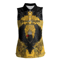 Personalized German Empire Women Sleeveless Polo Shirt Imperial Black Eagle With Baroque Patterns - Wonder Print Shop