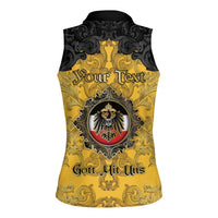 Personalized German Empire Women Sleeveless Polo Shirt Imperial Black Eagle With Baroque Patterns - Wonder Print Shop