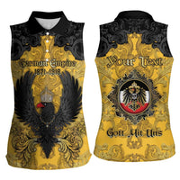 Personalized German Empire Women Sleeveless Polo Shirt Imperial Black Eagle With Baroque Patterns - Wonder Print Shop