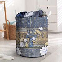 Ankh Egypt Laundry Basket Egyptian Lotus Flowers