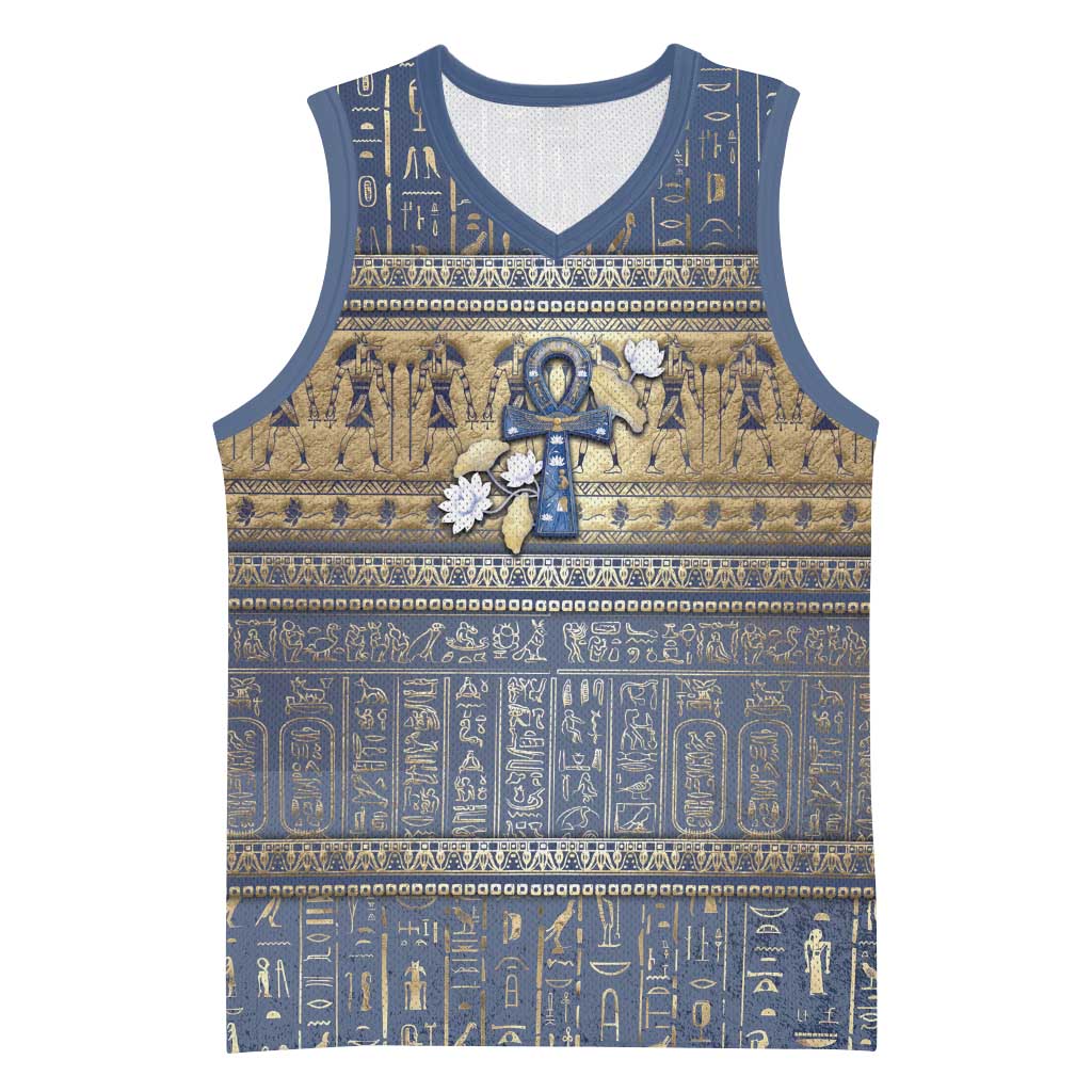 Ankh Egypt Basketball Jersey Egyptian Lotus Flowers