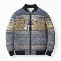 Ankh Egypt Bomber Puffer Jacket Egyptian Lotus Flowers