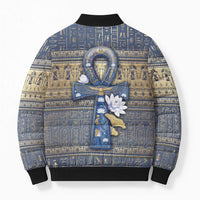 Ankh Egypt Bomber Puffer Jacket Egyptian Lotus Flowers
