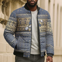 Ankh Egypt Bomber Puffer Jacket Egyptian Lotus Flowers