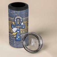 Ankh Egypt 4 in 1 Can Cooler Tumbler Egyptian Lotus Flowers